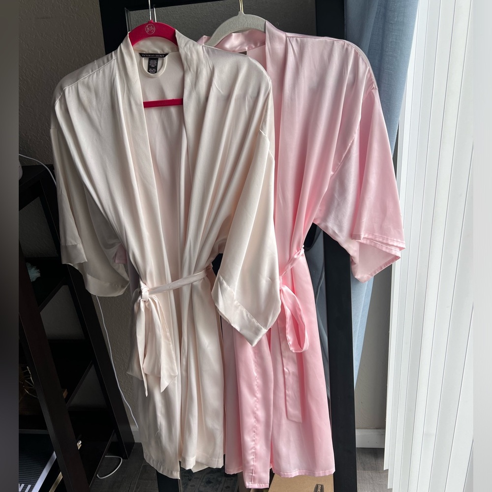 Set of two (2) satin robes